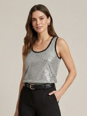 LINE & DOT -  NWT Zig-Zag Sequin Tank Top
